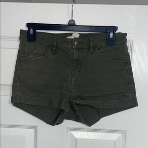 H&M Dark Green High Waist Women's Shorts